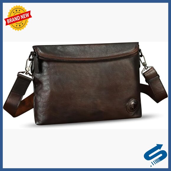 Genuine Leather Messenger Bag Crossbody Satchel Shoulder Bag